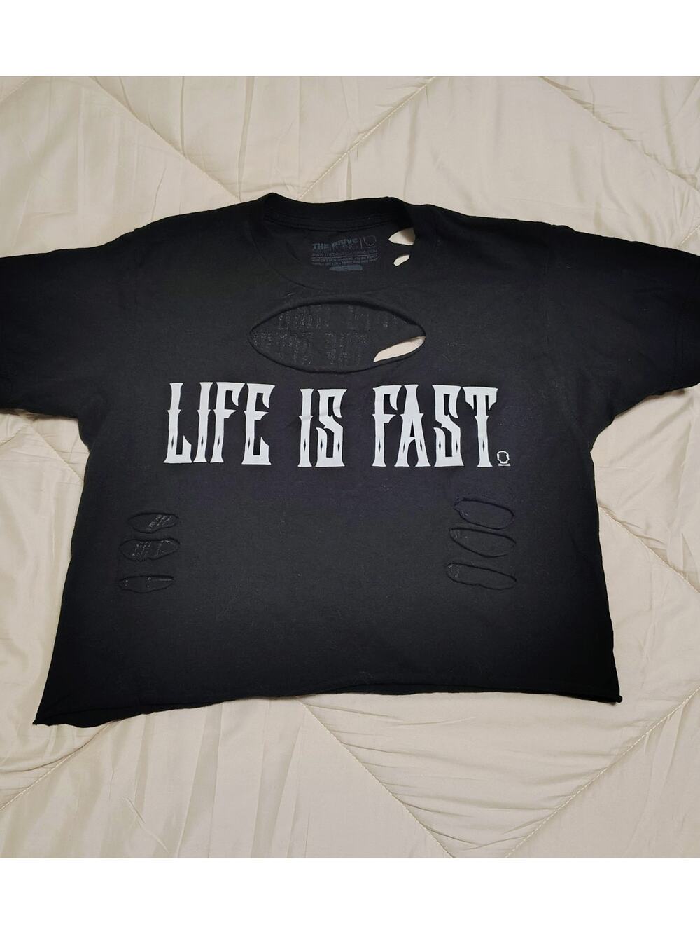 2YK distressed T-shirt- The Drive "Life is Fast" graphic t-shirt